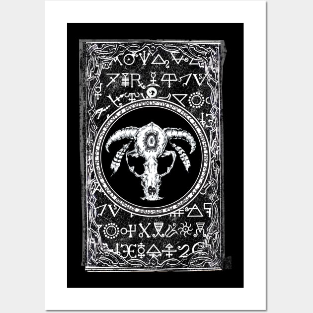 Golden Goat Totem Chaos Magic Gematria Zodiac Scull Wall Art by Esoteric Origins